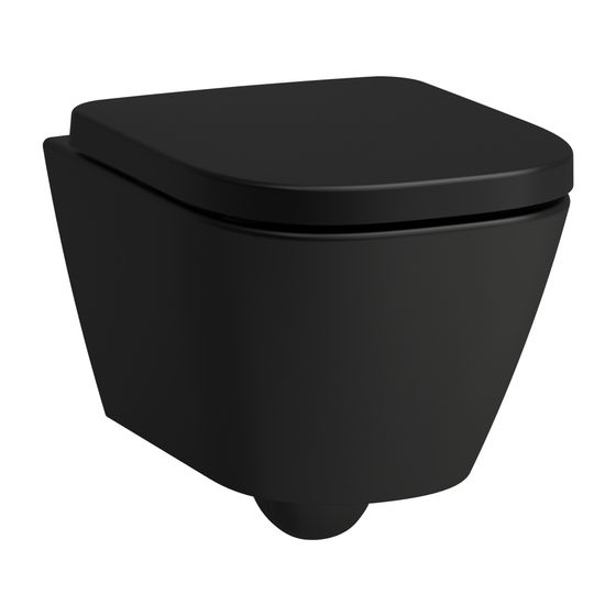 Laufen Wand-WC Advanced, verdeckte Befestigung, MEDA, 490x360mm, Mattschwarz, Silent Flush, Tiefspüler, spülrandlos, kompakt