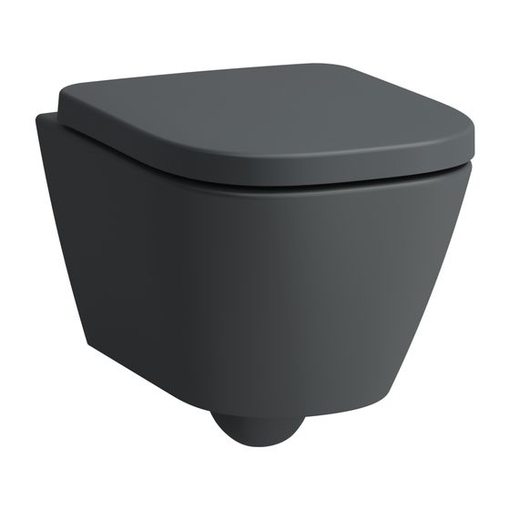 Laufen Wand-WC Advanced, verdeckte Befestigung, MEDA, 490x360mm, Graphit, Silent Flush, Tiefspüler, spülrandlos, kompakt, Matt
