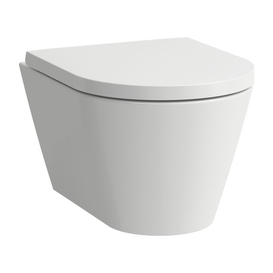 Laufen Tiefspül-WC wandhängend Kartell 490x370mm, spülrandlos Ausführung kurz, Active Weiß LCC