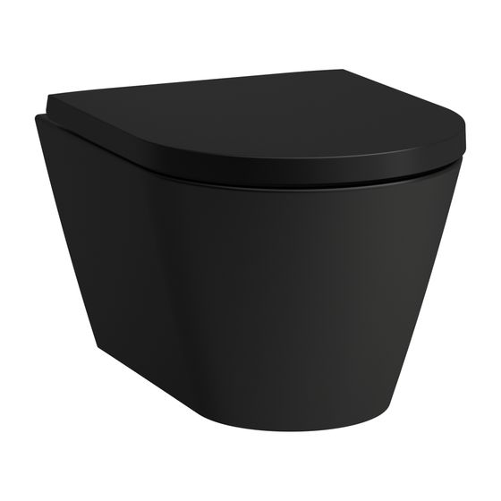 Laufen Tiefspül-WC wandhängend Kartell 490x370mm, spülrandlos Ausführung kurz Mattschwarz