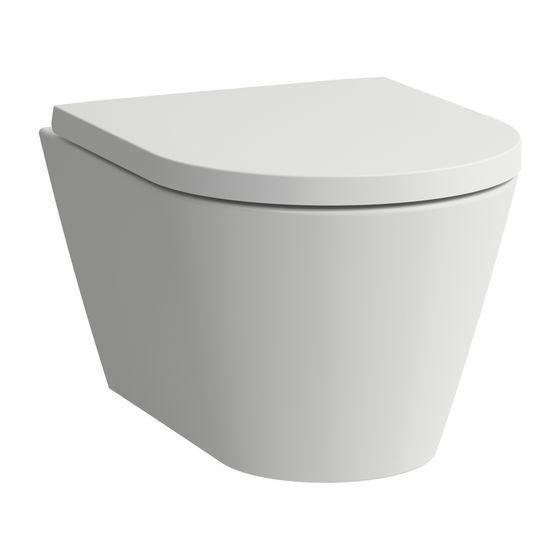 Laufen Tiefspül-WC wandhängend Kartell 490x370mm, Mattweiß, spülrandlos Ausführung kurz
