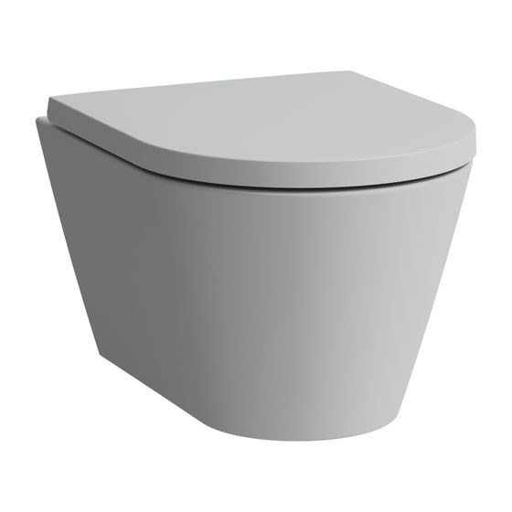 Laufen Tiefspül-WC wandhängend Kartell 490x370mm, spülrandlos Ausführung kurz, Mattgrau