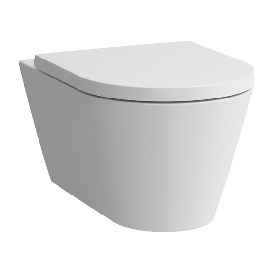 Laufen Wand-WC, Kartell, 545x370x340mm, Mattweiß, Silent-Flush, Tiefspüler, spülrandlos
