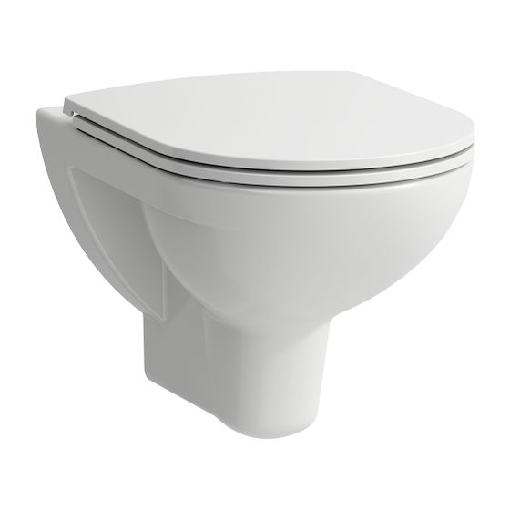 Laufen Tiefspül-WC wandhängend Laufen Pro 530x360mm, spülrandlos mit offener Befestigung, Weiß LCC
