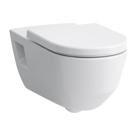 Laufen Tiefspül-WC wandhängend barrierefrei Pro Liberty 700x360mm, Active Weiß LCC, spülrandlos mit offener Befestigung, Nischen