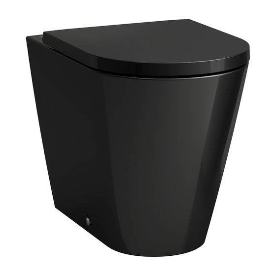 Laufen Stand-Tiefspül-WC Kartell 560x370x430mm, glänzend Schwarz, spülrandlos Abgang waagrecht oder senkrecht