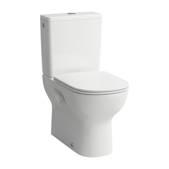 Laufen Tiefspül-WC Kombination LUA 650x360x420mm, Weiß LCC, spülrandlos Abgang waagrecht/senkrecht