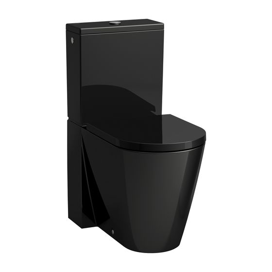 Laufen Tiefspül-WC Kombination Kartell 660x370x430mm, glänzend Schwarz, spülrandlos Abgang waagrecht/senkrecht