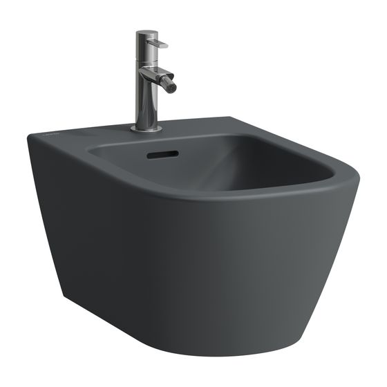 Laufen Wandbidet Advanced, verdeckte Befestigung, MEDA, 540x360mm, Graphit, 1 Hahnloch, mit Überlauf, ohne seitliches Loch, Matt