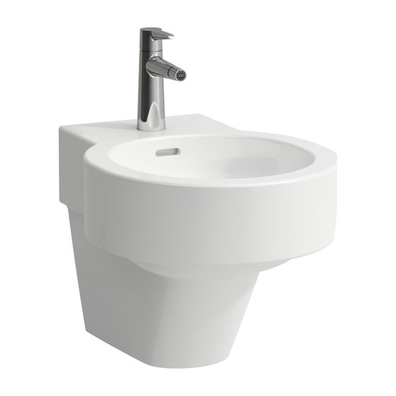 Laufen Wandbidet VAL 530x390mm, 1 Hahnloch, ohne seitliches Loch für Wasseranschluss, Weiß LCC