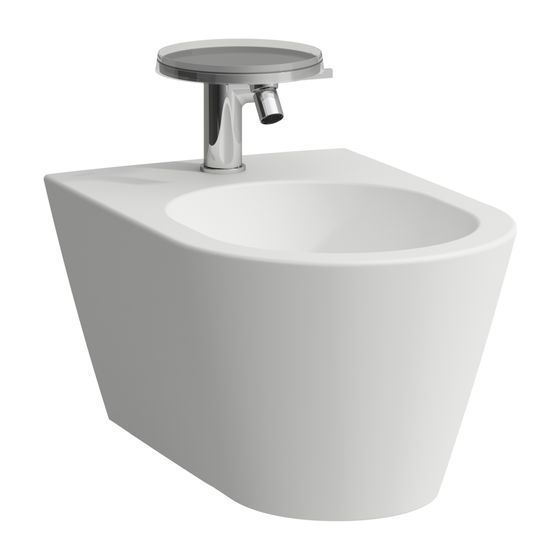 Laufen Wandbidet Kartell 545x370mm, Mattweiß, 1 Hahnloch, ohne seitliches Loch für Wasseranschluss