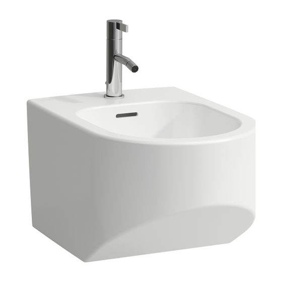 Laufen Wandbidet Sonar 540x370mm, 1 Hahnloch, ohne seitliches Loch für Wasseranschluss, Weiß