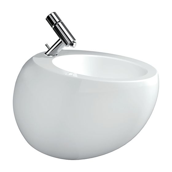 Laufen Wandbidet, Ilbagnoalessi, 390x585x355mm, Weiß LCC, mit 1 Hahnloch, mittig, 2 seitliche Löcher, mit verdecktem Überlauf