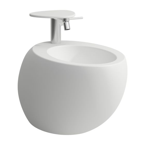 Laufen Wandbidet, Ilbagnoalessi, 390x585x355mm, Mattweiß, mit 1 Hahnloch, mittig, 2 seitliche Löcher, mit verdecktem Überlauf