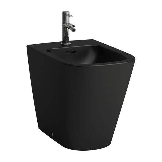 Laufen Standbidet MEDA, 540x360x430mm, Mattschwarz, 1 Hahnloch, mit Überlauf, ohne seitliches Loch für Wasseranschluss