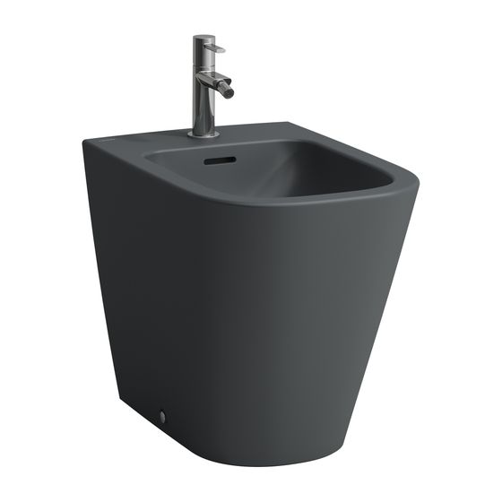 Laufen Standbidet MEDA, 540x360x430mm, Mattgraphit, 1 Hahnloch, mit Überlauf, ohne seitliches Loch für Wasseranschluss