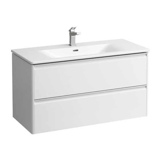 Laufen Waschtisch mit Unterbau Palace SET 450x1000x545mm, Multicolor, Weiß, 1 Hahnloch, Überlauf, 2 Schubladen, Griffleiste