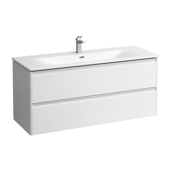 Laufen Waschtisch mit Unterbau Palace SET 450x1200x545mm, Multicolor, Weiß, 1 Hahnloch, Überlauf, 2 Schubladen, Griffleiste