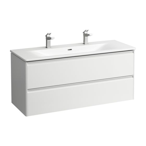 Laufen Waschtisch mit Unterbau Palace SET 450x1200x545mm, Multic./Weiß, 1 Hahnloch, links/rechts, Überlauf, 2 Schubl., Griffl.