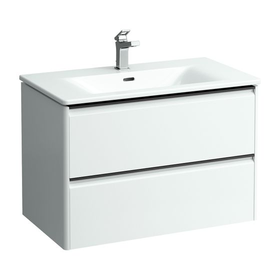 Laufen Waschtisch mit Unterbau Palace SET 450x800x545mm, Multicolor, Schwarz, Weiß, 1 Hahnloch, 2 Schubladen, Griffleiste