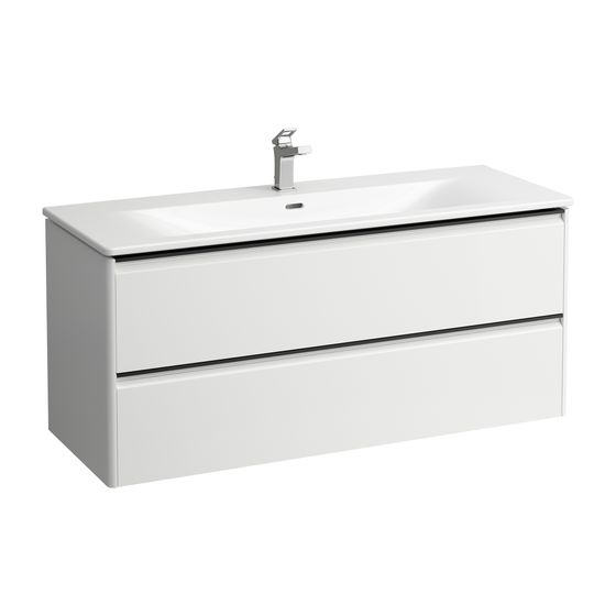 Laufen Waschtisch mit Unterbau Palace SET 450x1200x545mm, Multicolor, Schwarz, Weiß, 1 Hahnloch, Überlauf, 2 Schubladen, Griffl.