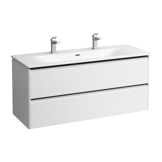 Laufen Waschtisch mit Unterbau Palace SET 450x1200x545mm, Multic./Weiß, 1 Hahnloch, links/rechts, Überlauf, 2 Schublad., Griffl.