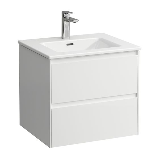 Laufen Waschtisch mit Unterbau Pro S Set BASE 500x1200x610mm, Multicolor/Weiß, 1 Hahnloch, mit Überlauf, 2 Schubladen, Push/Pull