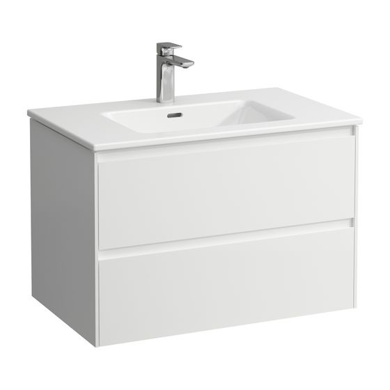 Laufen Waschtisch mit Unterbau Pro S Set LANI 500x800x540mm, Multicolor, Weiß, 1 Hahnloch, 2 Schubladen, Griffleiste