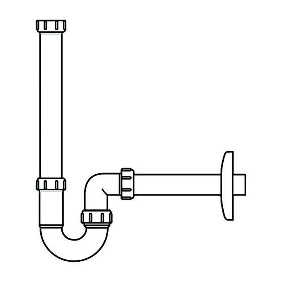 Laufen Siphon DN 32 Ilbagnoalessi mit verlängertem Ablaufrohr, Weiß