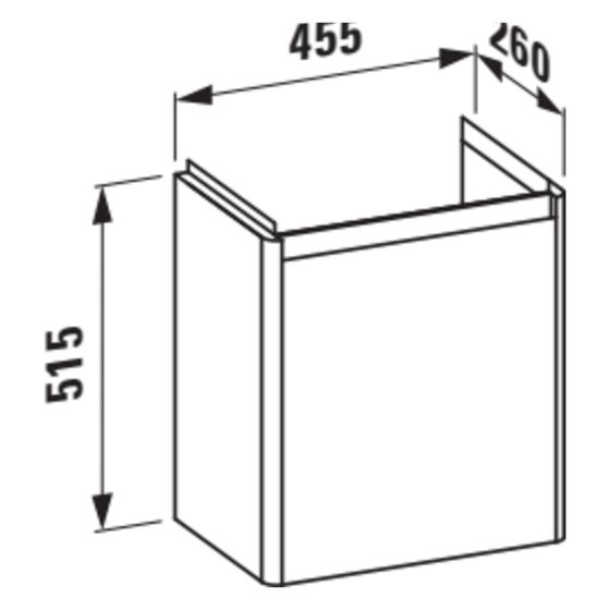Laufen Waschtischunterbau Base 2.0 262x454x522mm, mit 1 Tür, Griffmulde, für H815955, Multicolor