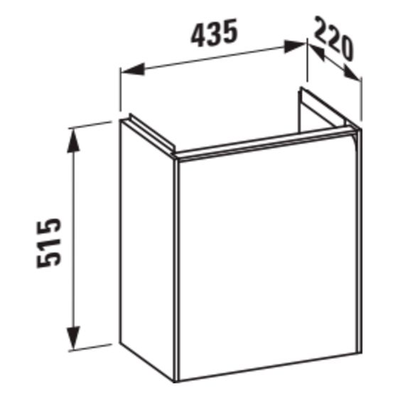 Laufen Waschtischunterbau Meda 222x437x515mm, mit 1 Tür und integrierte Griffleiste, für H815114, Wildeiche