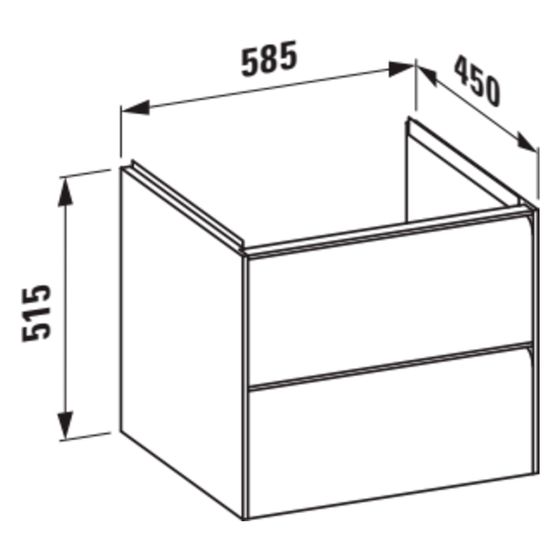 Laufen Waschtischunterbau Meda 448x584x515mm, 2 Schubladen mit integrierte Griffleiste, für H817112, Specialcolor