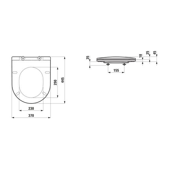 Laufen WC-Sitz Deckel Laufen Pro Slim mit Absenkautomatik abnehmbar Mattschwarz