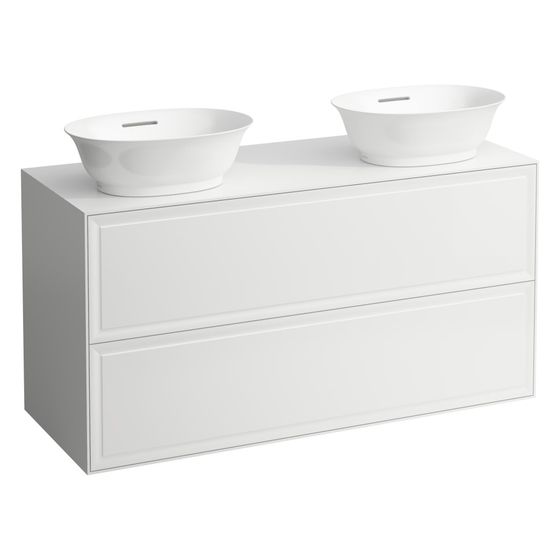Laufen Schubladenelement The New Classic 600x1175x455mm, 2 Schubladen, Ausschnitt beidseitig, für H812850/1, Weiß glänzend