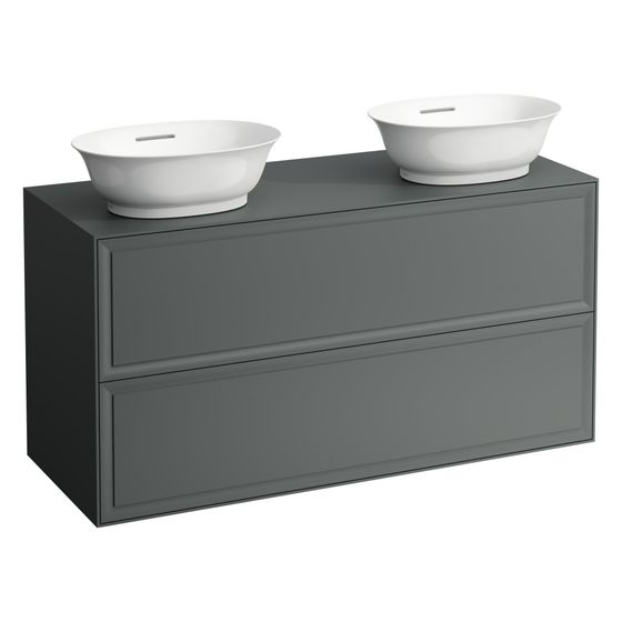 Laufen Schubladenelement The New Classic 600x1175x455mm, 2 Schubladen, Ausschnitt beidseitig, für H812850/1, Verkehrsgrau