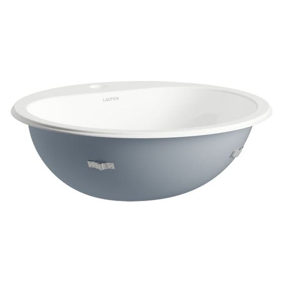 Laufen Einbau-Waschtisch rund 475x475x186mm, von oben, mit 1 Hahnloch, ohne Überlauf, Weiß