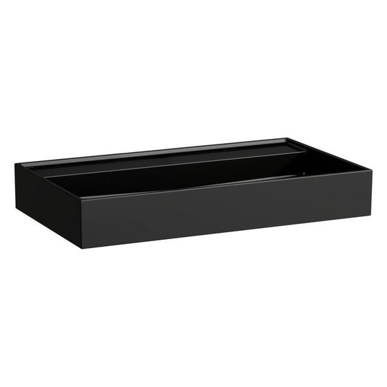 Laufen Waschtisch Kartell unterbaufähig 800x460x120mm, ohne Hahnloch und Überlauf, Schwarz glänzend