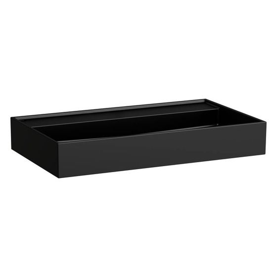Laufen Waschtisch Kartell unterbaufähig 800x460x120mm, ohne Hahnloch und Überlauf, Schwarz matt