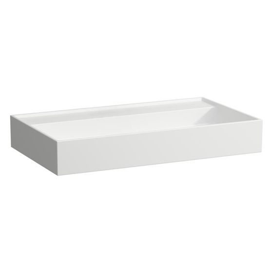 Laufen Waschtisch Kartell unterbaufähig 800x460x120mm, ohne Hahnloch und Überlauf, Weiß matt
