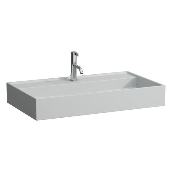 Laufen Waschtisch Kartell unterbaufähig 800x460x120mm, mit 1 Hahnloch, ohne Überlauf, Grau matt