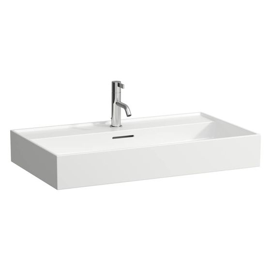 Laufen Aufsatzwaschtisch Kartell 460x800x120mm, ohne Hahnloch und Überlauf, Weiß