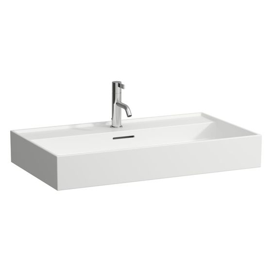 Laufen Aufsatzwaschtisch Kartell 460x800x120mm, ohne Hahnloch und Überlauf, Weiß matt