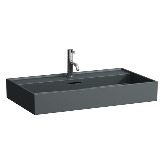 Laufen Aufsatzwaschtisch Kartell 460x800x120mm, mit 1 Hahnloch, ohne Überlauf, Graphit matt