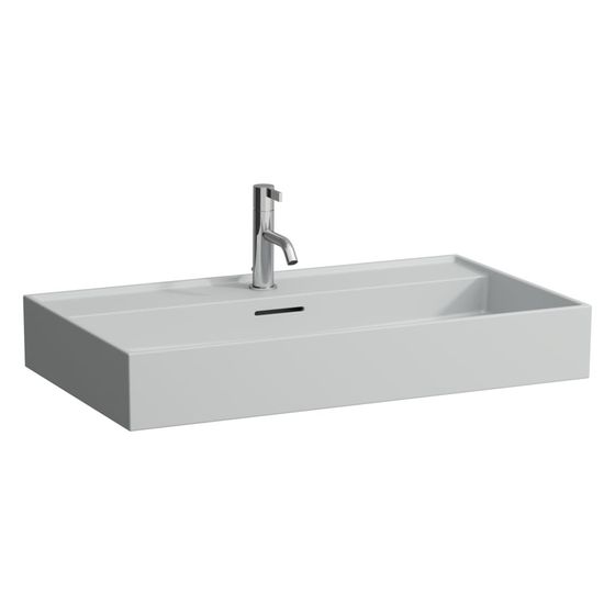Laufen Aufsatzwaschtisch Kartell 460x800x120mm, mit 1 Hahnloch, ohne Überlauf, Grau matt