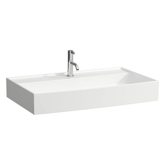Laufen Waschtisch Kartell unterbaufähig 800x460x120mm, mit 1 Hahnloch, ohne Überlauf, LCC Active