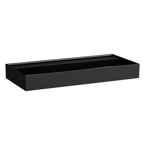Laufen Waschtisch Kartell unterbaufähig 1000x460x120mm, ohne Hahnloch und Überlauf, Schwarz glänzend