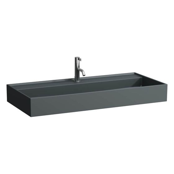 Laufen Waschtisch Kartell unterbaufähig 1000x460x120mm, mit 1 Hahnloch, ohne Überlauf, Graphit matt