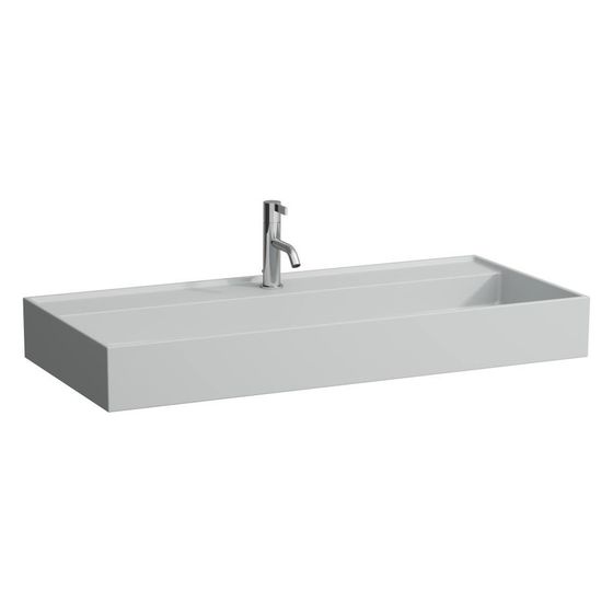 Laufen Waschtisch Kartell unterbaufähig 1000x460x120mm, mit 1 Hahnloch, ohne Überlauf, Grau matt