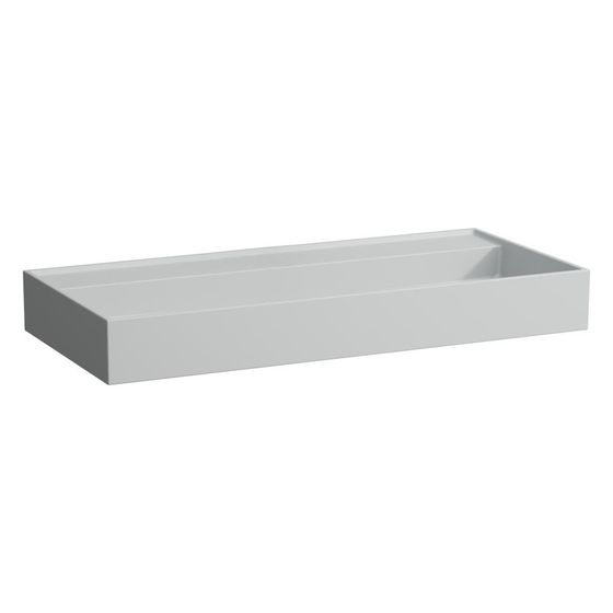 Laufen Waschtisch Kartell unterbaufähig 1000x460x120mm, ohne Hahnloch und Überlauf, Grau matt