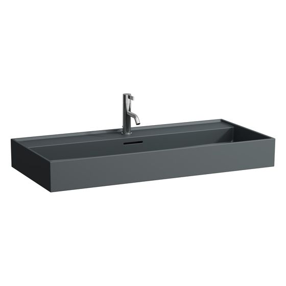 Laufen Aufsatzwaschtisch Kartell 460x1000x145mm, ohne Hahnloch und Überlauf, Graphit matt